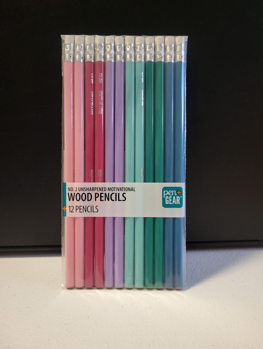 Wood Pencil Set - 12 Pack (Pink, Purple, Green, Blue)